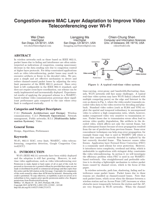 Thumbnail for the Research Paper titled Congestion-aware MAC Layer Adaptation to Improve Video Teleconferencing over Wi-Fi